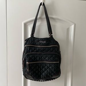 Black with silver MZ Wallace Crosby Everyday Tote